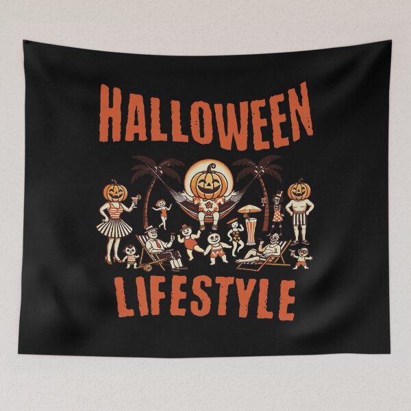 Item preview, Halloween Lifestyle Beach Fun In Retro Style designed and sold by LuminOrb.