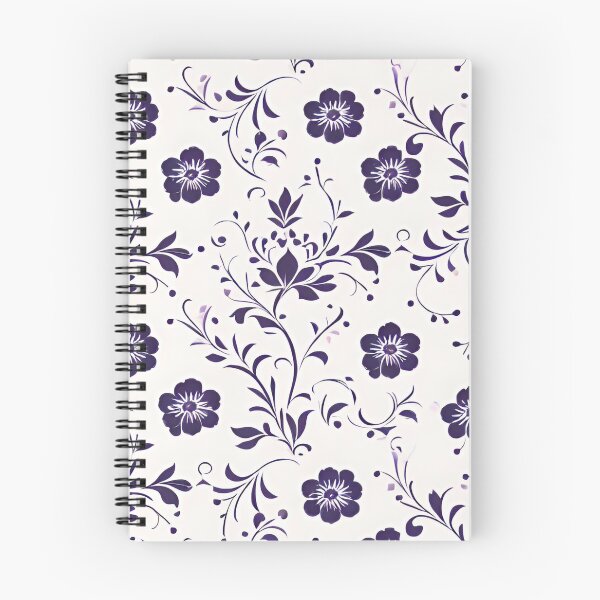 Item preview, Dark Purple Floral on White designed and sold by BubbleGalaxy.