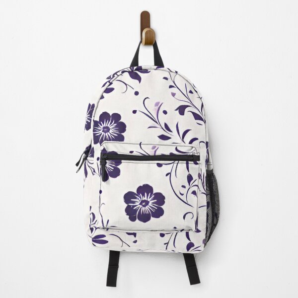 Item preview, Dark Purple Floral on White designed and sold by BubbleGalaxy.