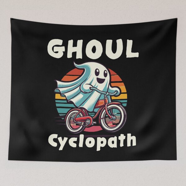 Item preview, Ghoul Cyclopath Retro Ghost Bike Rider designed and sold by LuminOrb.