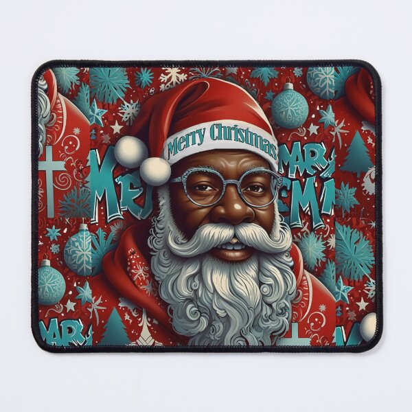 Item preview, Retro Black Father Xmas with Blue accents designed and sold by KeshaEls.