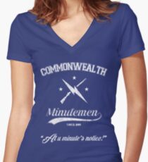 Commonwealth Minutemen Women's Fitted V-Neck T-Shirt