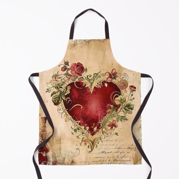Item preview, Vintage Floral Heart – Heart with Flowers Amid Golden Accents designed and sold by Frame & Fold.