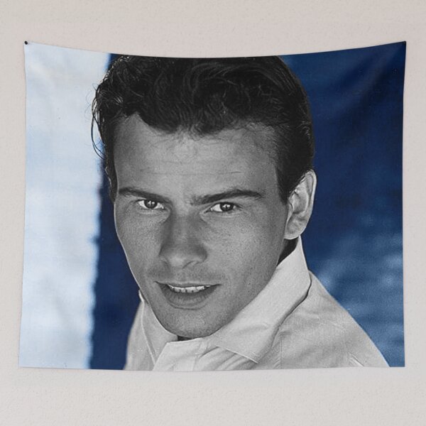 Item preview, Horst Buchholz on blue background designed and sold by carmencuarzo.