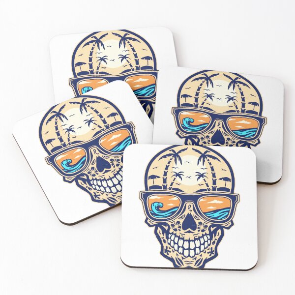 Item preview, Skull Beach Sunset – Mystical Skull Island Ocean View designed and sold by BubbleSpy.