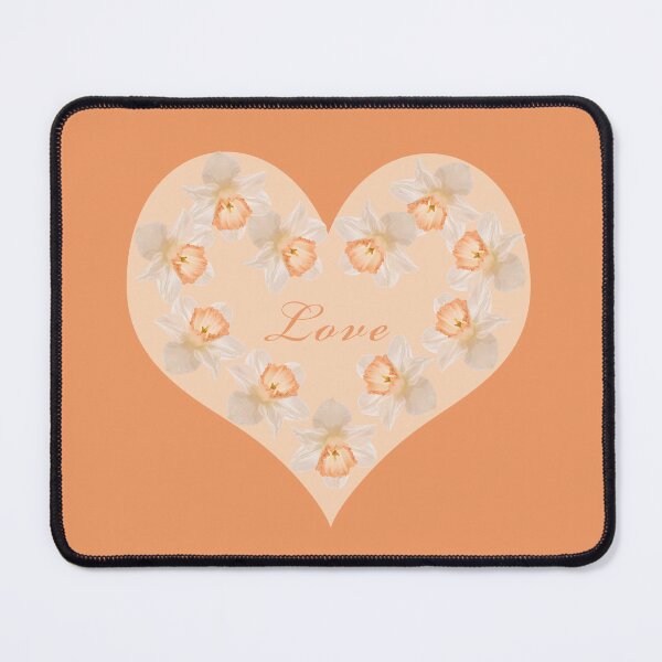 Item preview, Heart shape with white daffodils and love designed and sold by KRFNatureGifts.