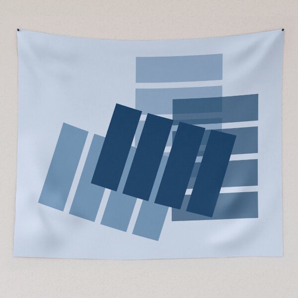Item preview, Playing with Blue Rectangles, Unique designed and sold by villacreativa.