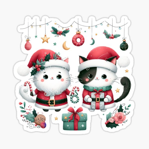 Item preview, Santy Cat and Santa Cat Helper Is Coming To Town! designed and sold by NerdiPop.