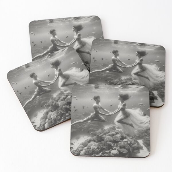 Item preview, Couple Holding Hands Underwater - Romantic Ocean Photography designed and sold by choder61.