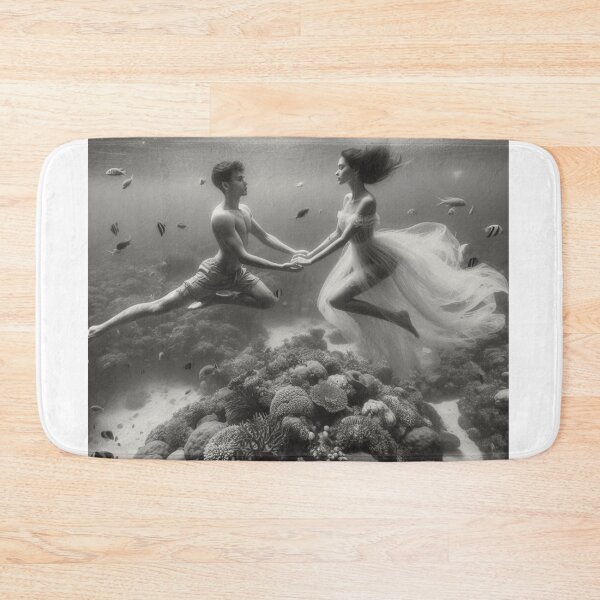 Item preview, Couple Holding Hands Underwater - Romantic Ocean Photography designed and sold by choder61.