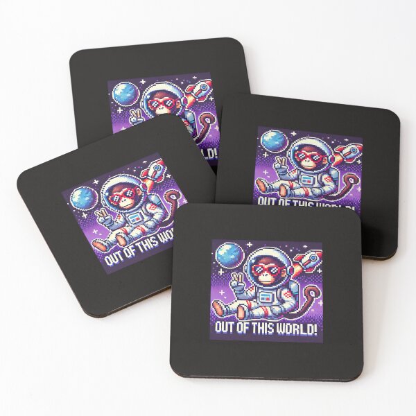 Item preview, Out of This World - Cool Monkey Astronaut Pixel Art designed and sold by ANIARTONLINE.