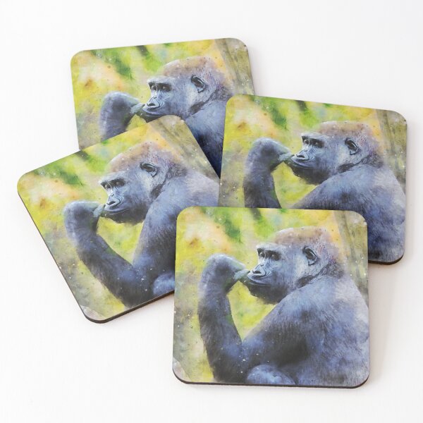 Item preview, Western lowland gorilla with hand in front of his mouth designed and sold by Dolfilms.