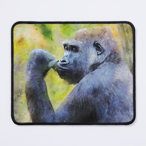 Item preview, Western lowland gorilla with hand in front of his mouth designed and sold by Dolfilms.
