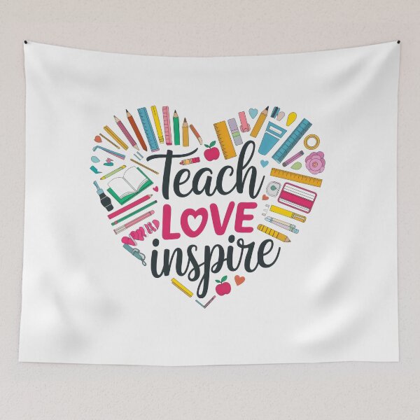 Item preview, Teach Love Inspire - Heart Shaped Teacher Appreciation Design designed and sold by Pastel-Pulse.