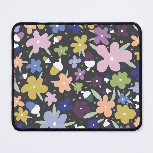 Item preview, Eternal Meadow - pastel flowers dark grey background designed and sold by BrendaWaldekker.
