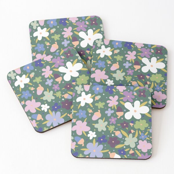 Item preview, Eternal Meadow - pastel flowers green background designed and sold by BrendaWaldekker.