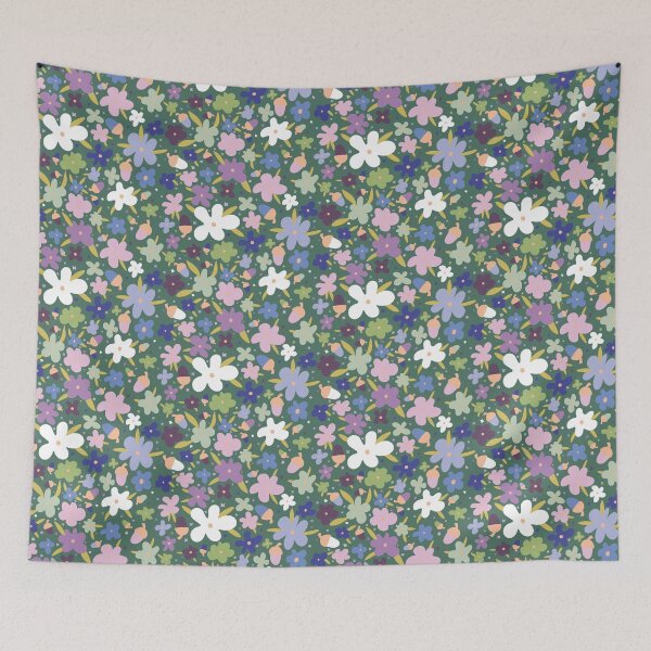 Item preview, Eternal Meadow - pastel flowers green background designed and sold by BrendaWaldekker.