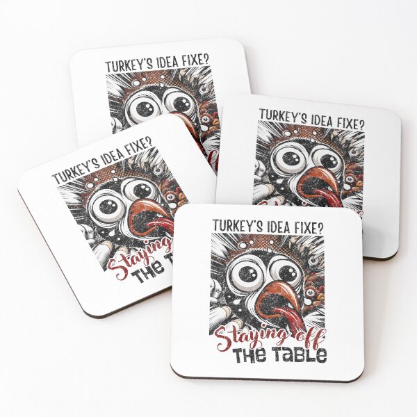 Item preview, A Terrified Turkey Faces His Fate on a Blood-Splattered Thanksgiving Day designed and sold by SplashTastic.