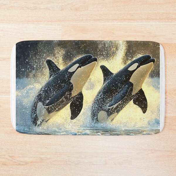 Item preview, Orca mother and baby at sunset - Wildlife photo 23 designed and sold by TheArtistOf2022.