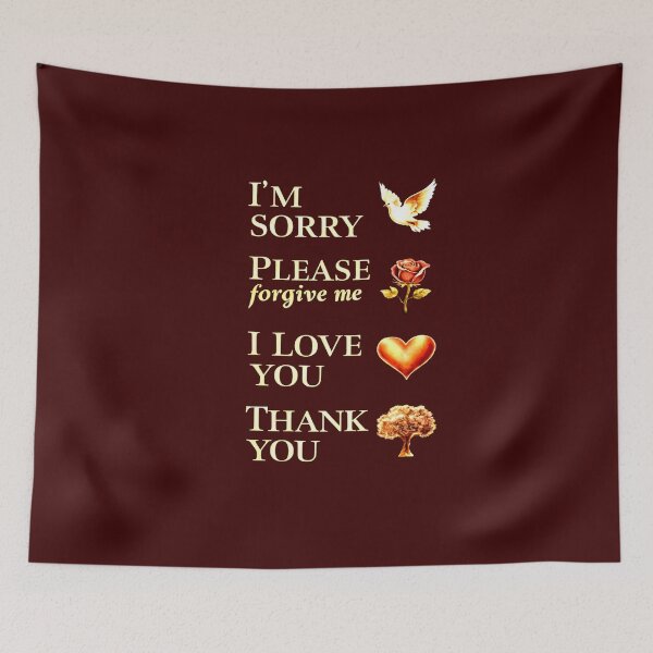 Item preview, I'm Sorry Please Forgive Me I Love You Thank You | Inspirational Phrases | Motivational Quote designed and sold by MystiqSlav.