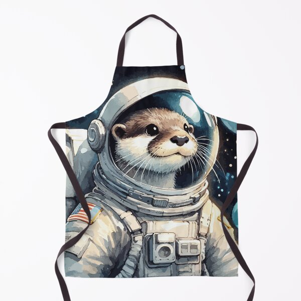 Item preview, Otter Astronaut Space Planets Watercolor Painting designed and sold by TomFrontierArt.