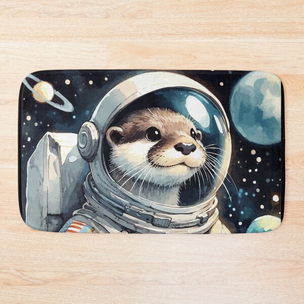 Item preview, Otter Astronaut Space Planets Watercolor Painting designed and sold by TomFrontierArt.