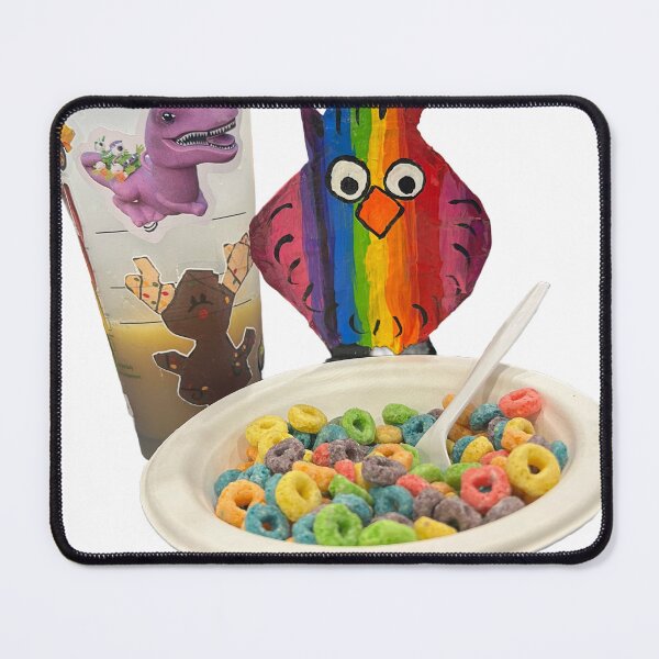 Item preview, Rainbow chicken eating fruit loops at the hotel designed and sold by Lauracolleen3.
