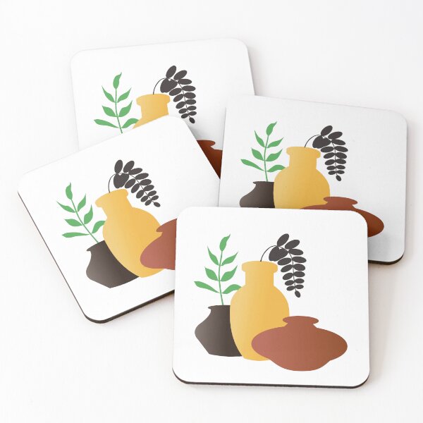 Item preview, Three Boho Pots With Leaves designed and sold by zibziby.