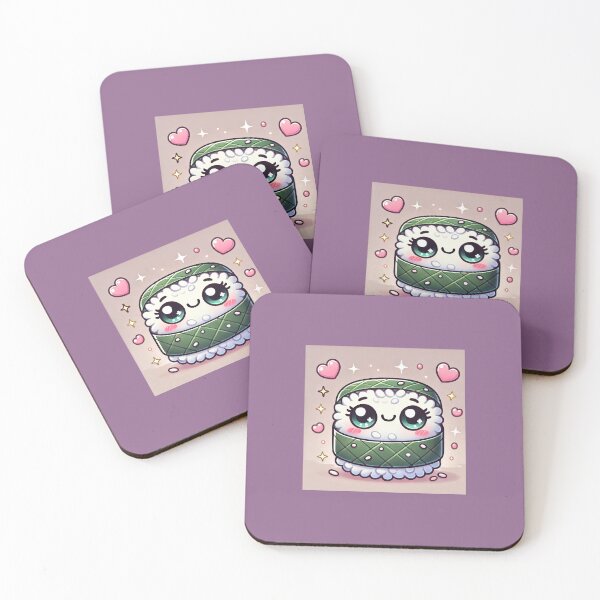 Item preview, Kawaii Smiling Sushi Roll cartoon designed and sold by ANIARTONLINE.