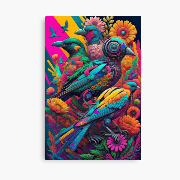 Colorful birds Impression sur toile