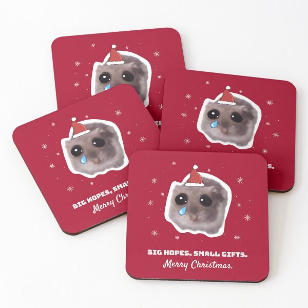 Item preview, Big hopes, small gifts. Merry Christmas with sad hamster designed and sold by GosiaArtGarden.
