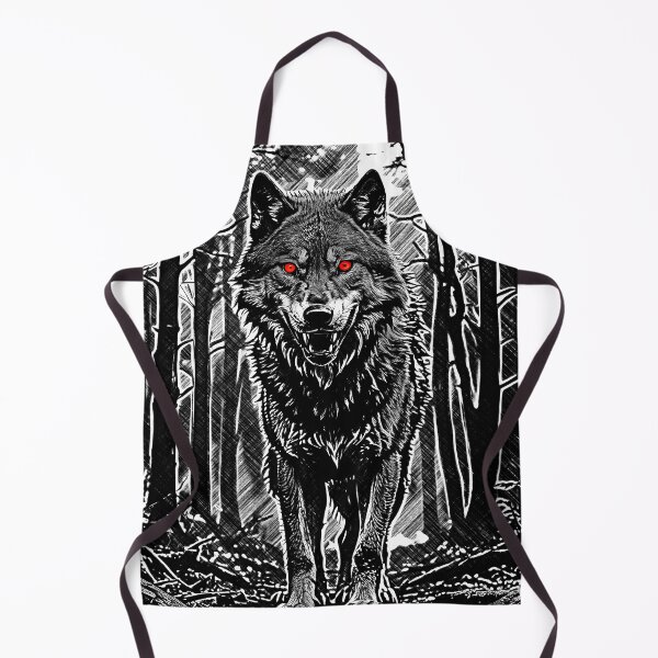 Item preview, Ink drawing, wolf with red eyes designed and sold by Marcu Ioachim.