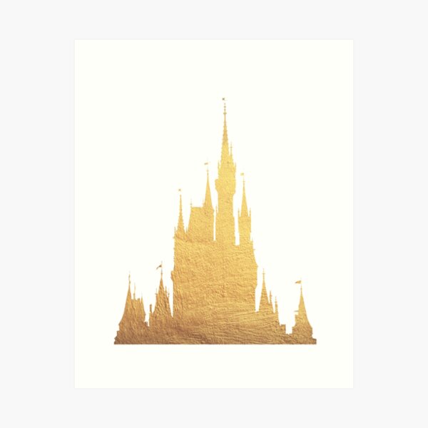 Golden Magic Castle Silhouette Art Print
