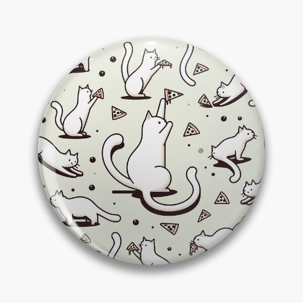 Aperçu de l'œuvre Chats blancs minimalistes mangeant de la pizza créée et vendue par Silbays.
