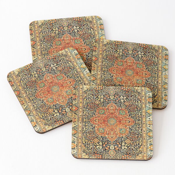 Item preview, Antique Persian Mohtashem Kashan Rug Print designed and sold by Vicky Brago-Mitchell®.
