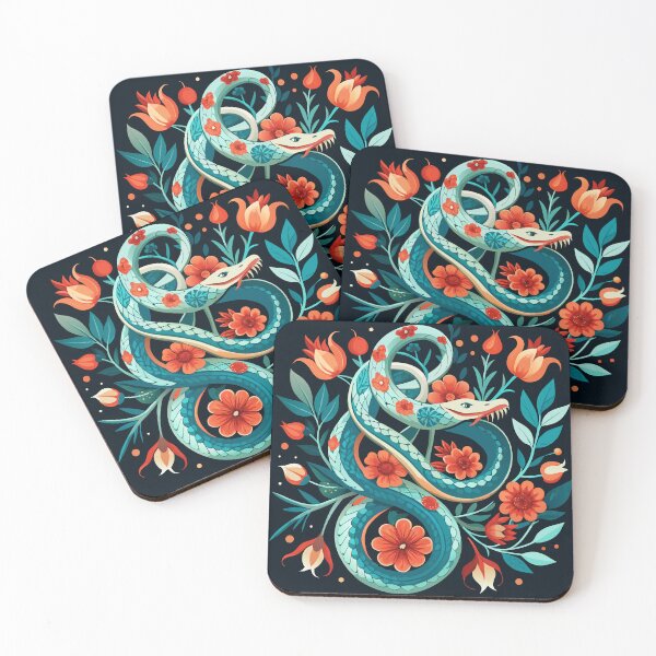 Item preview, T-Shirt Design Trending: SNAKE AND FLOWERS designed and sold by ForeverPrintsOK.