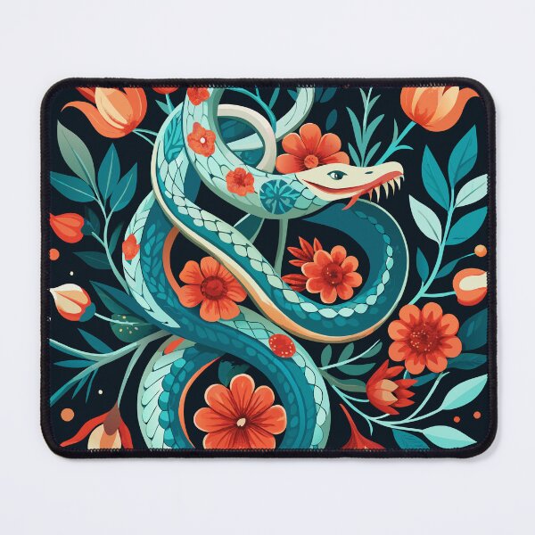 Item preview, T-Shirt Design Trending: SNAKE AND FLOWERS designed and sold by ForeverPrintsOK.