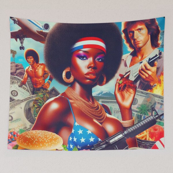 Item preview, Collage 80s Action Woman designed and sold by PulpVintage.