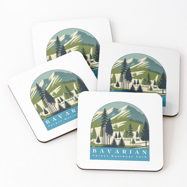 Artikelvorschau, Nationalpark Bayerischer Wald im Retro-Vektorstil entworfen und verkauft von MaateoDesign.