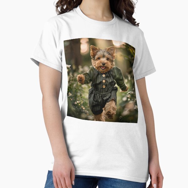 Item preview, Happy puppy running among flowers and trees designed and sold by Reina75.
