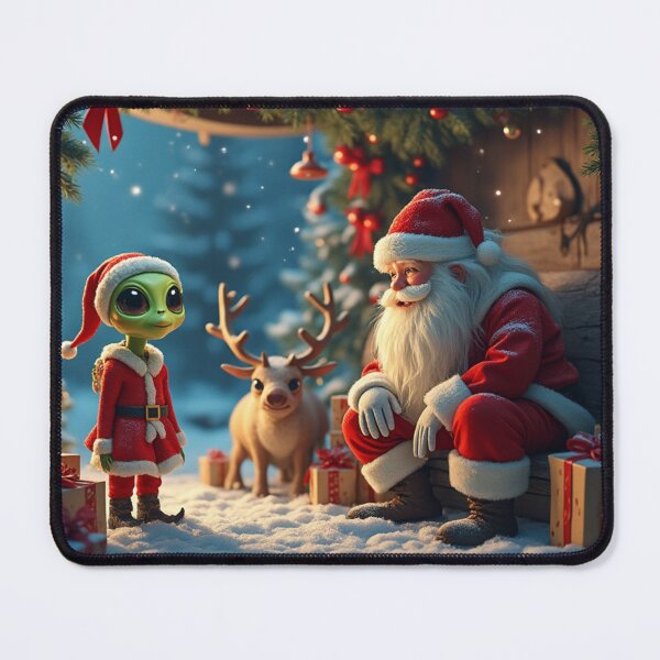 Item preview, Santa Alien Grotto Christmas Greeting Card designed and sold by UFOGraeme.
