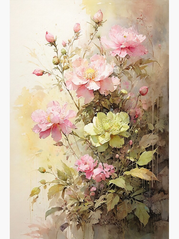 Thumbnail 7 of 7, Framed Art Print, Floral Painting, Pink Painterly Exotic Flowers designed and sold by Varnachitra.