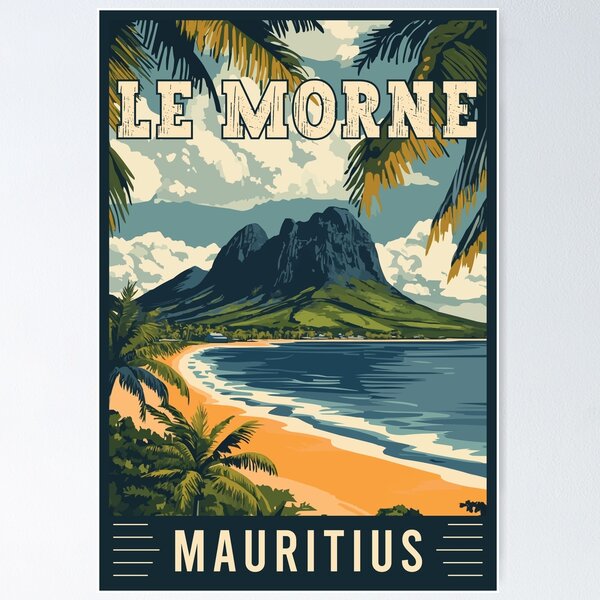 Aperçu de l'œuvre Découvrez la beauté naturelle du Morne à l'île Maurice - Travel Art créée et vendue par turtlestart.