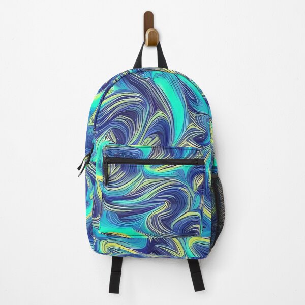 Item preview, PATTERN 064- ABSTRACT SEA WAVES - Gift items and personal use / Sea, Blue, Turquoise, Waves, Yellow, Navy, Water, Nature, Aquamarine, Abstract, Vector, Art designed and sold by LumDesignArt.