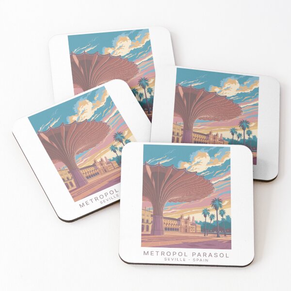 Item preview, Vintage Minimal Retro Travel Poster – Metropol Parasol in Seville, Spain designed and sold by pod24.