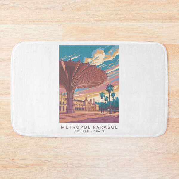 Item preview, Vintage Minimal Retro Travel Poster – Metropol Parasol in Seville, Spain designed and sold by pod24.