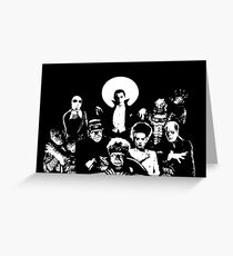 Horror RETRO Vintage Drive In Movie Monsters Greeting Card