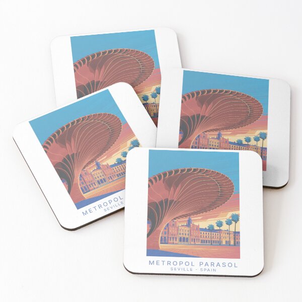 Item preview, Vintage Minimal Retro Travel Poster – Futuristic Architecture of the Metropol Parasol in Seville, Spain designed and sold by pod24.