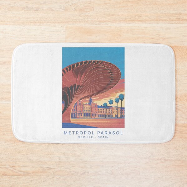 Item preview, Vintage Minimal Retro Travel Poster – Futuristic Architecture of the Metropol Parasol in Seville, Spain designed and sold by pod24.