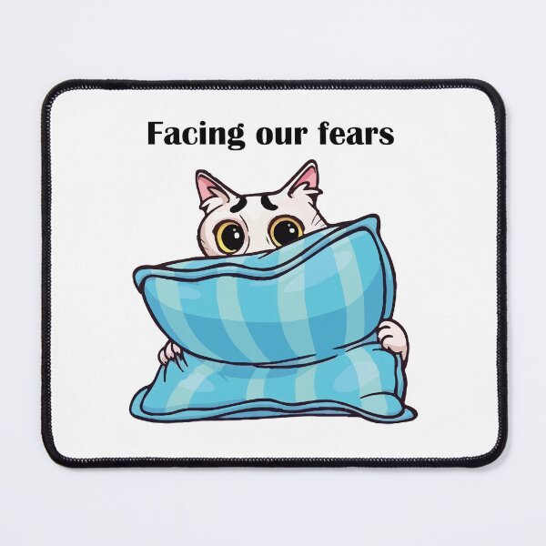 Item preview, Facing Our Fears - Cute Cat Behind Pillow designed and sold by -DEEWOLF-.